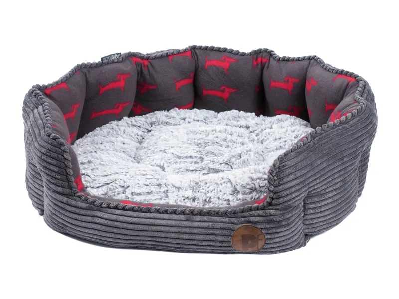Petface Dog Deli Oval Bed in Grey Large